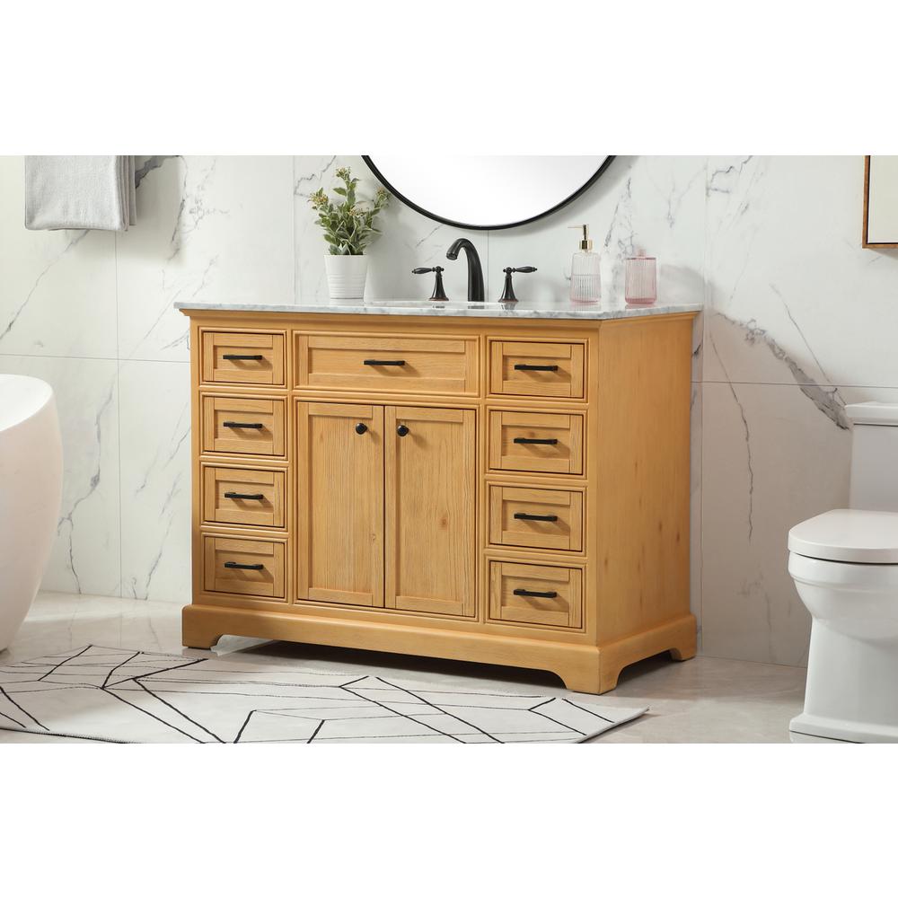 48 inch Single bathroom vanity in natural wood. Picture 2