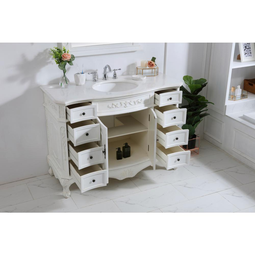 48 inch Single Bathroom vanity in antique white. Picture 3