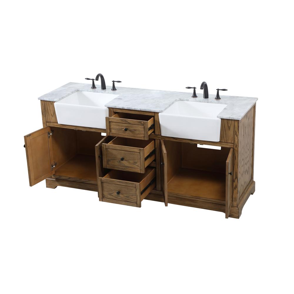 72 inch double bathroom vanity in driftwood. Picture 9