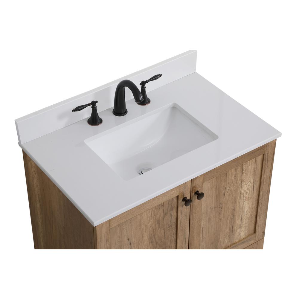 30 inch Single Bathroom Vanity in Natural oak with Backsplash. Picture 10