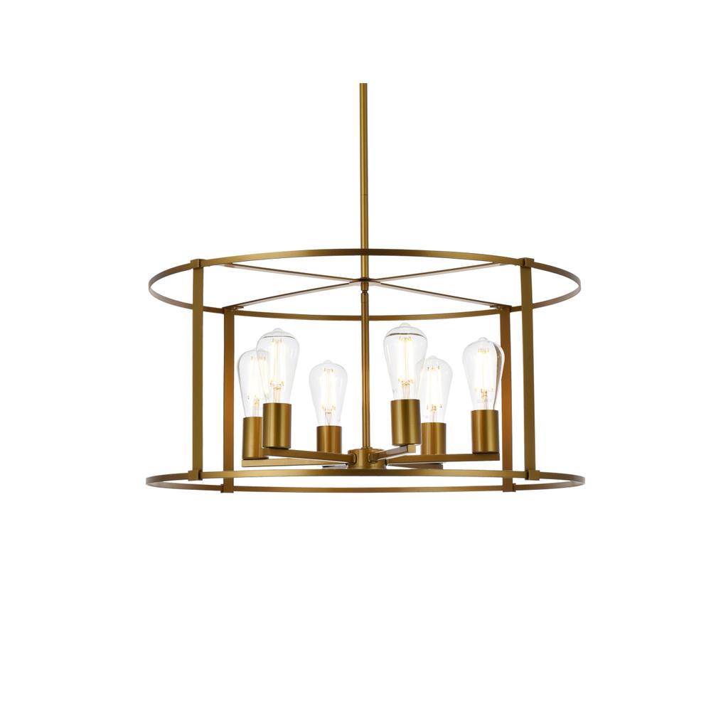 Agnys 6 lights pendant in brass. Picture 2