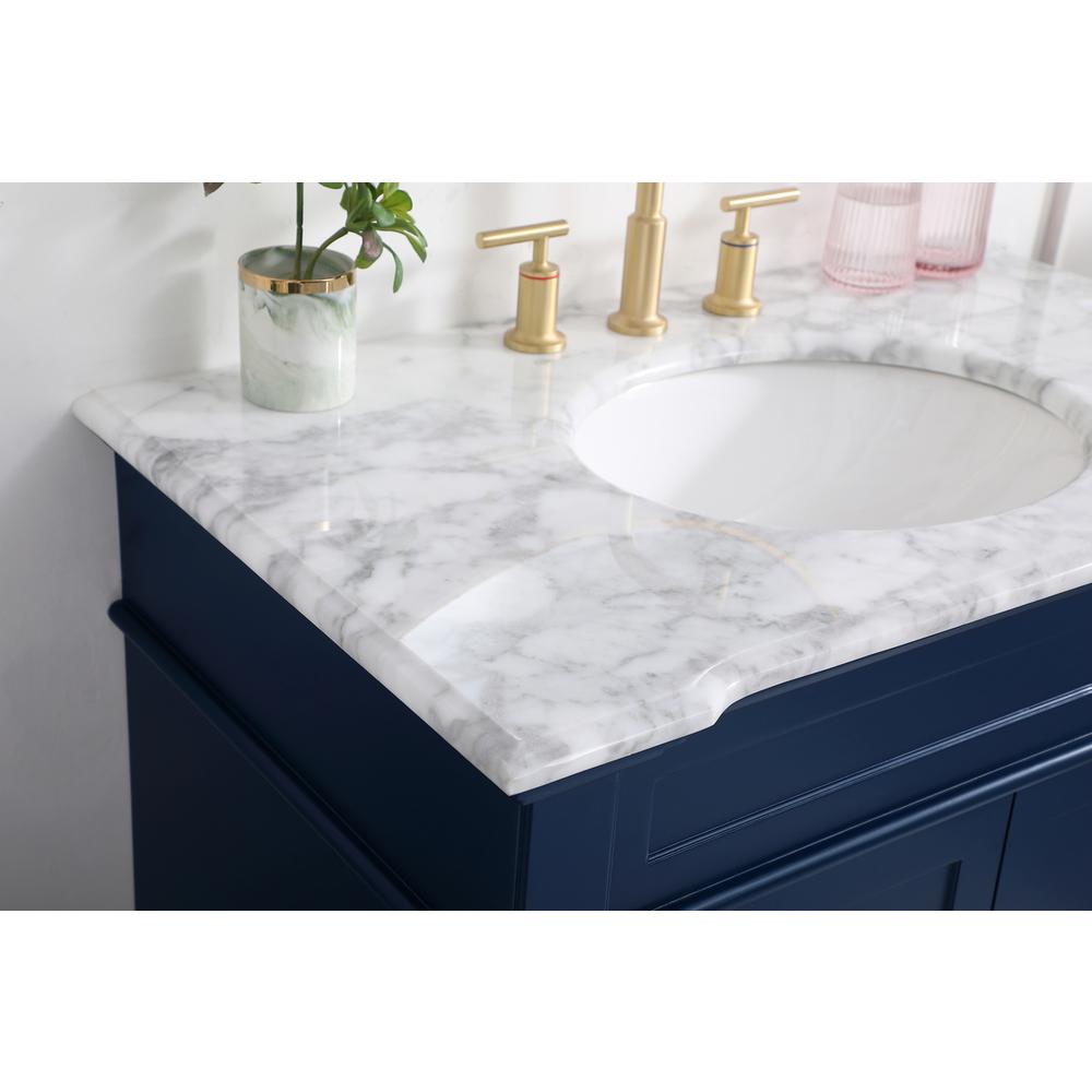 36 inch Single Bathroom Vanity set in Blue. Picture 5