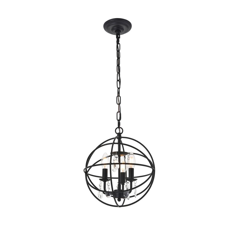 Wallace 3 light Matte Black Pendant. Picture 3