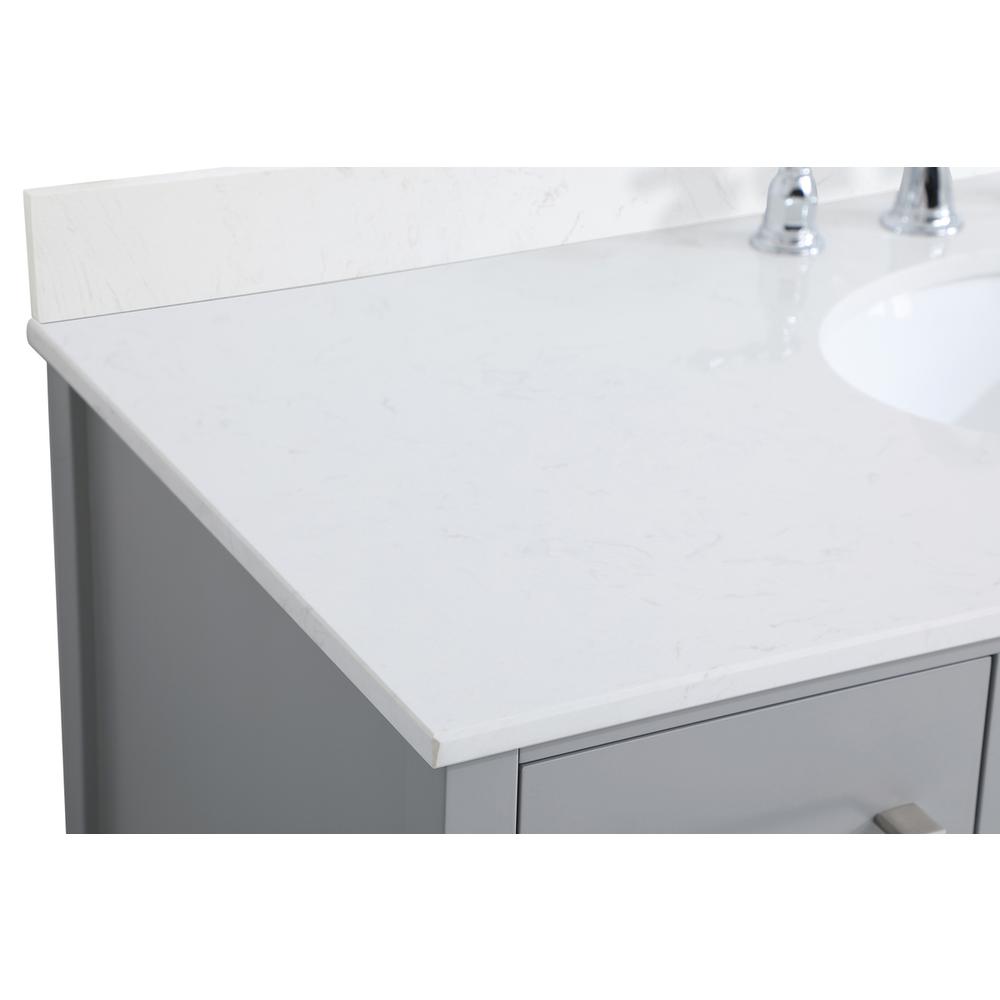 48 inch Single Bathroom Vanity in Gray with Backsplash. Picture 11