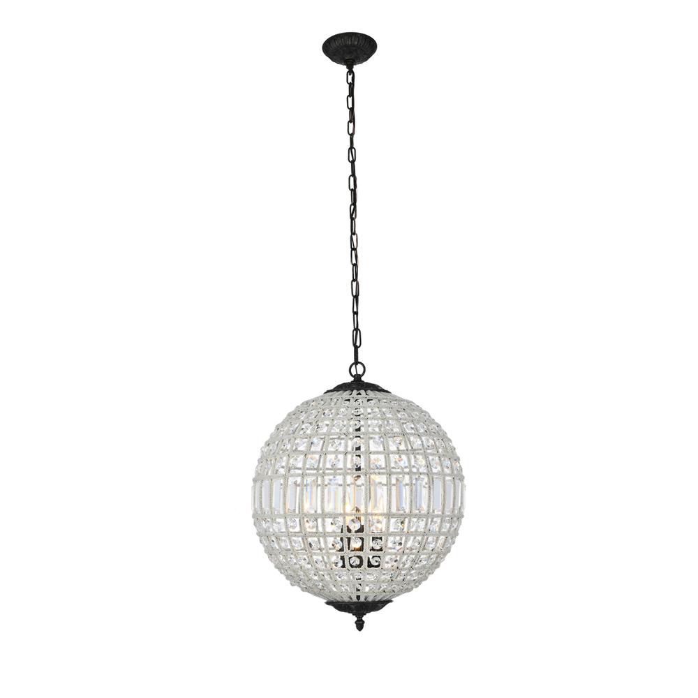 Olivia 3 light Dark Bronze Pendant Clear Royal Cut Crystal. Picture 6
