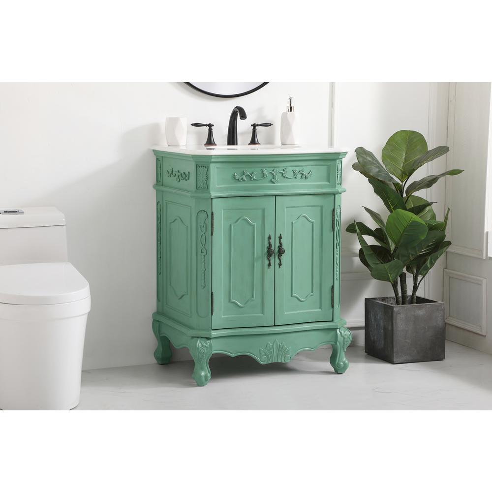 27 inch Single Bathroom vanity in vintage mint. Picture 2
