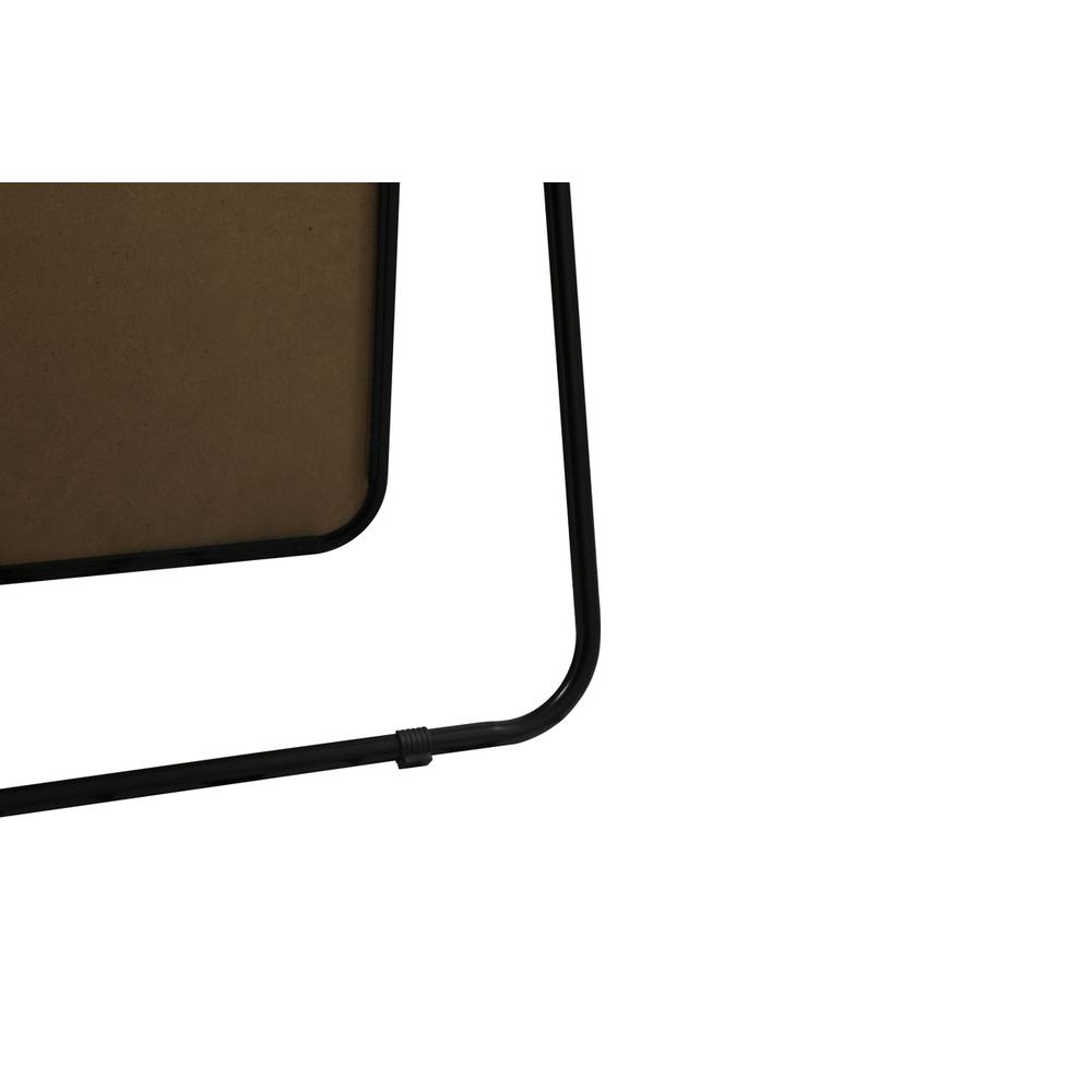 Soft Corner Metal Rectangle Full Length Mirror 32x72 Inch in Black. Picture 8
