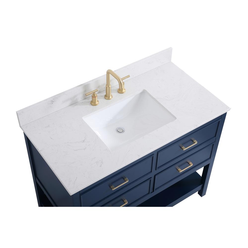 42 inch Single bathroom vanity in blue with backsplash. Picture 10