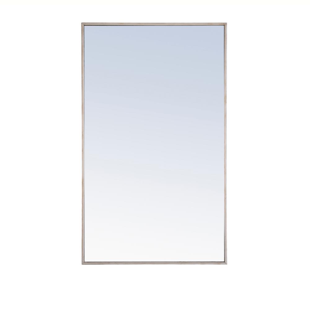 Metal frame Rectangle Mirror 24 inch Silver. Picture 1