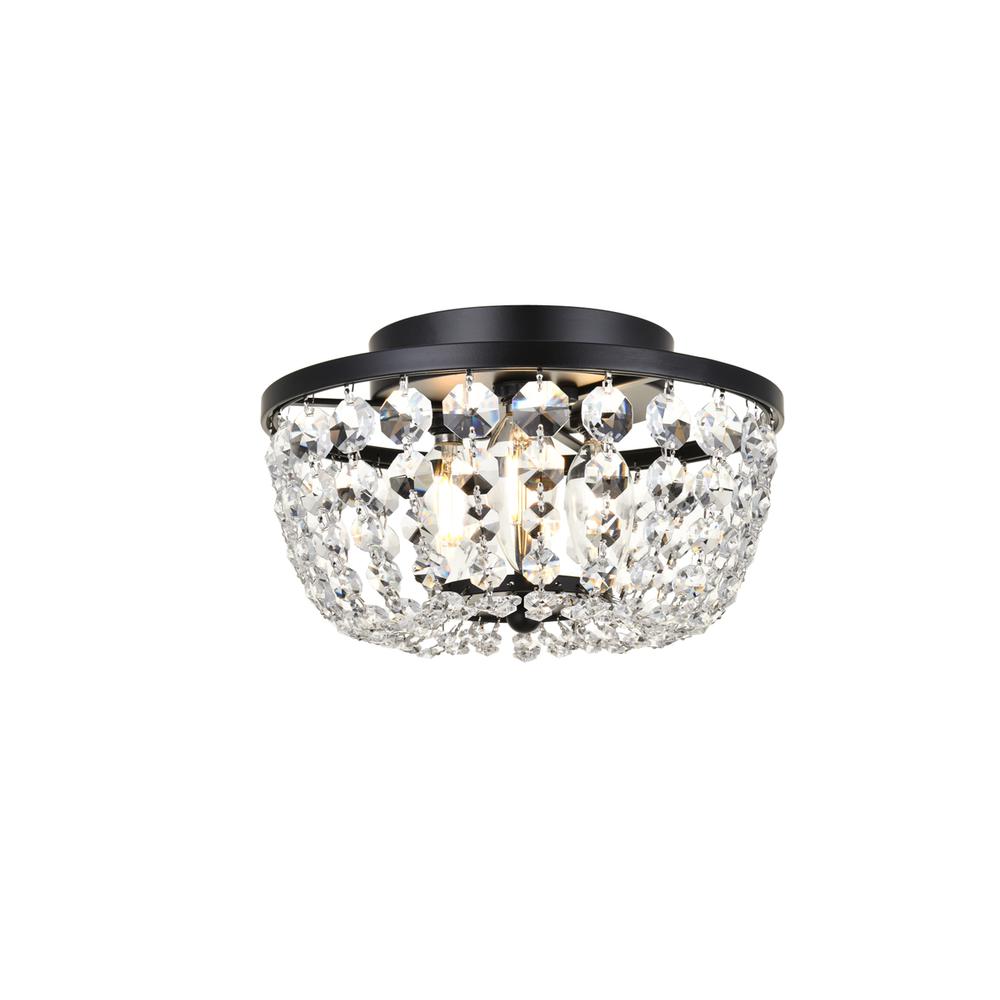 Cora 10 inch flush mount in black. Picture 1