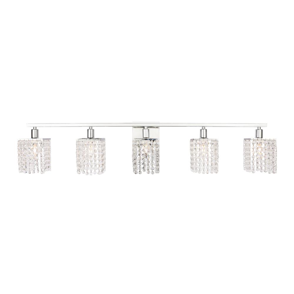 Phineas 5 light Chrome and Clear Crystals wall sconce. Picture 1