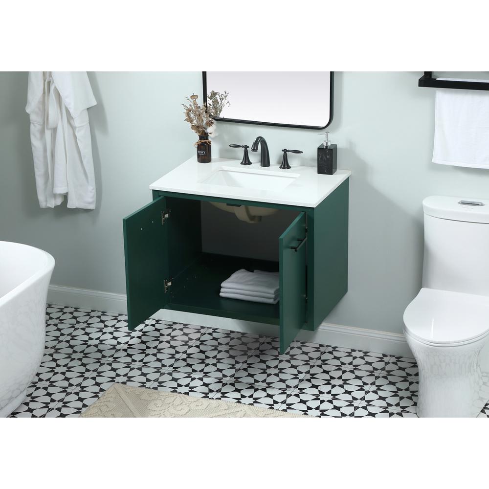 30 inch Single bathroom vanity in green. Picture 6