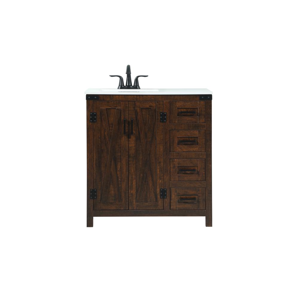 32 inch Single bathroom vanity in expresso. Picture 1