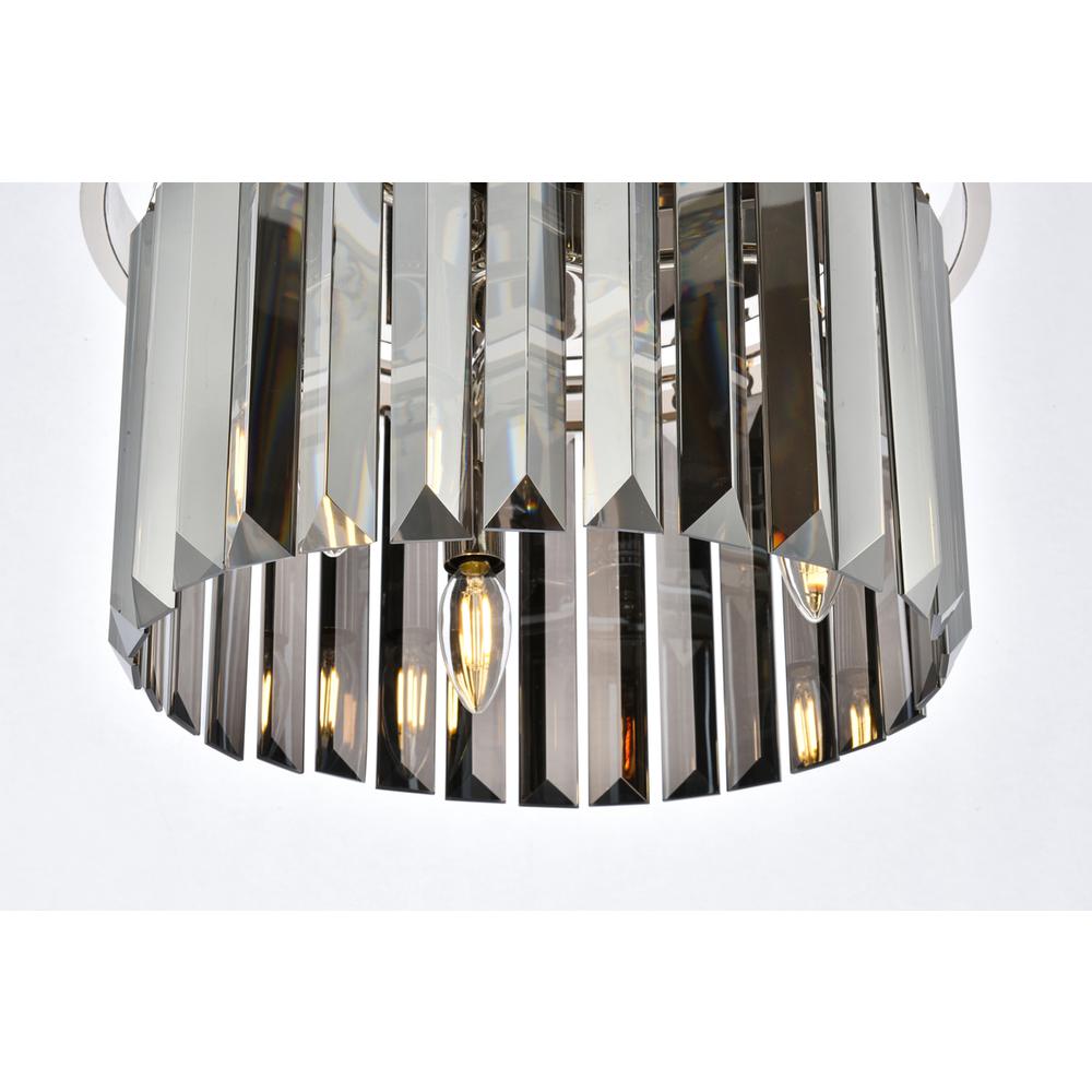 Sydney 3 light polished nickel Flush Mount Silver Shade (Grey) Royal Cut Crystal. Picture 3