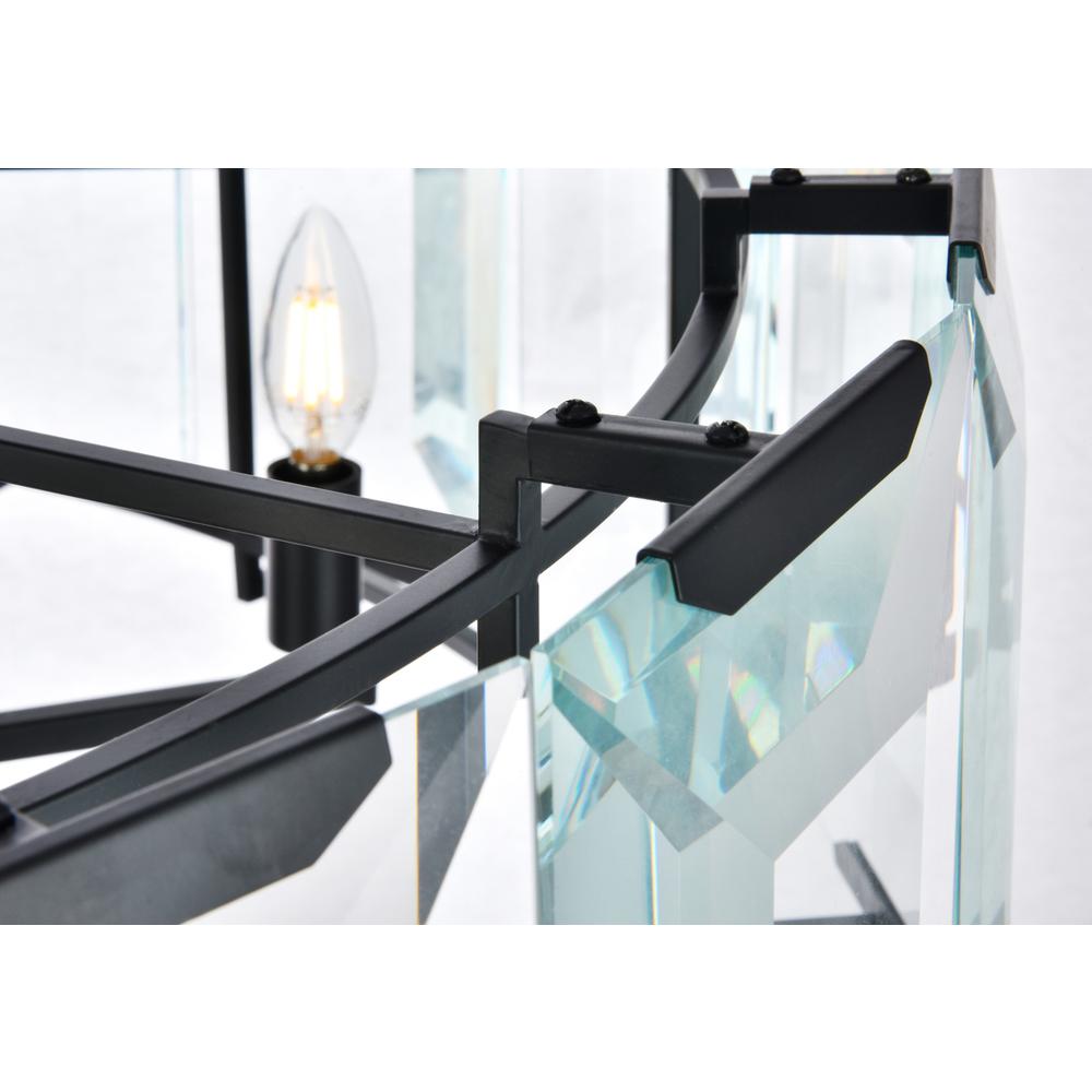 Monaco 10 light Flat Black (Matte) Chandelier Clear Glass Crystal. Picture 2