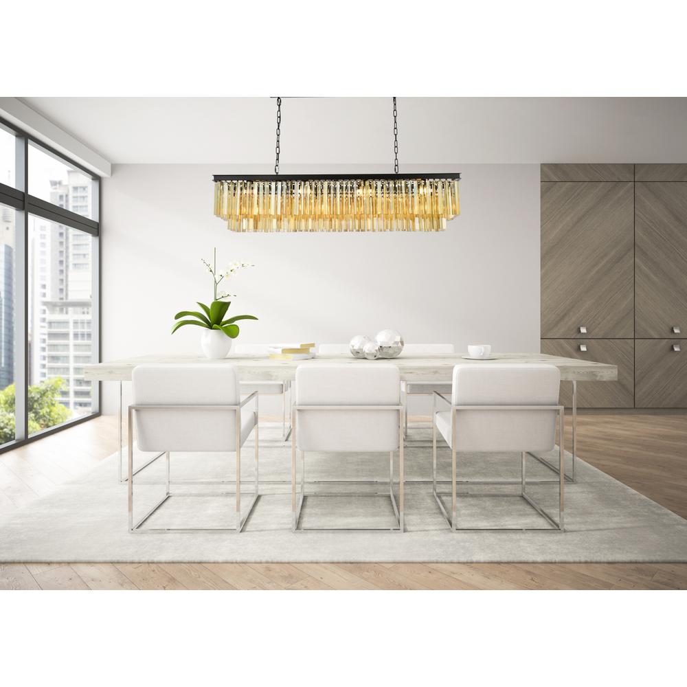 Sydney 12 light Matte Black Chandelier Golden Teak (Smoky) Royal Cut Crystal. Picture 7