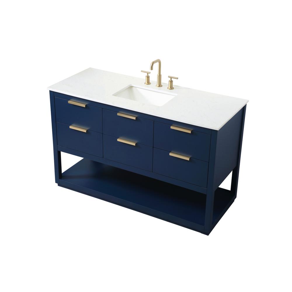 54 Inch SIngle Bathroom Vanity In Blue. Picture 8