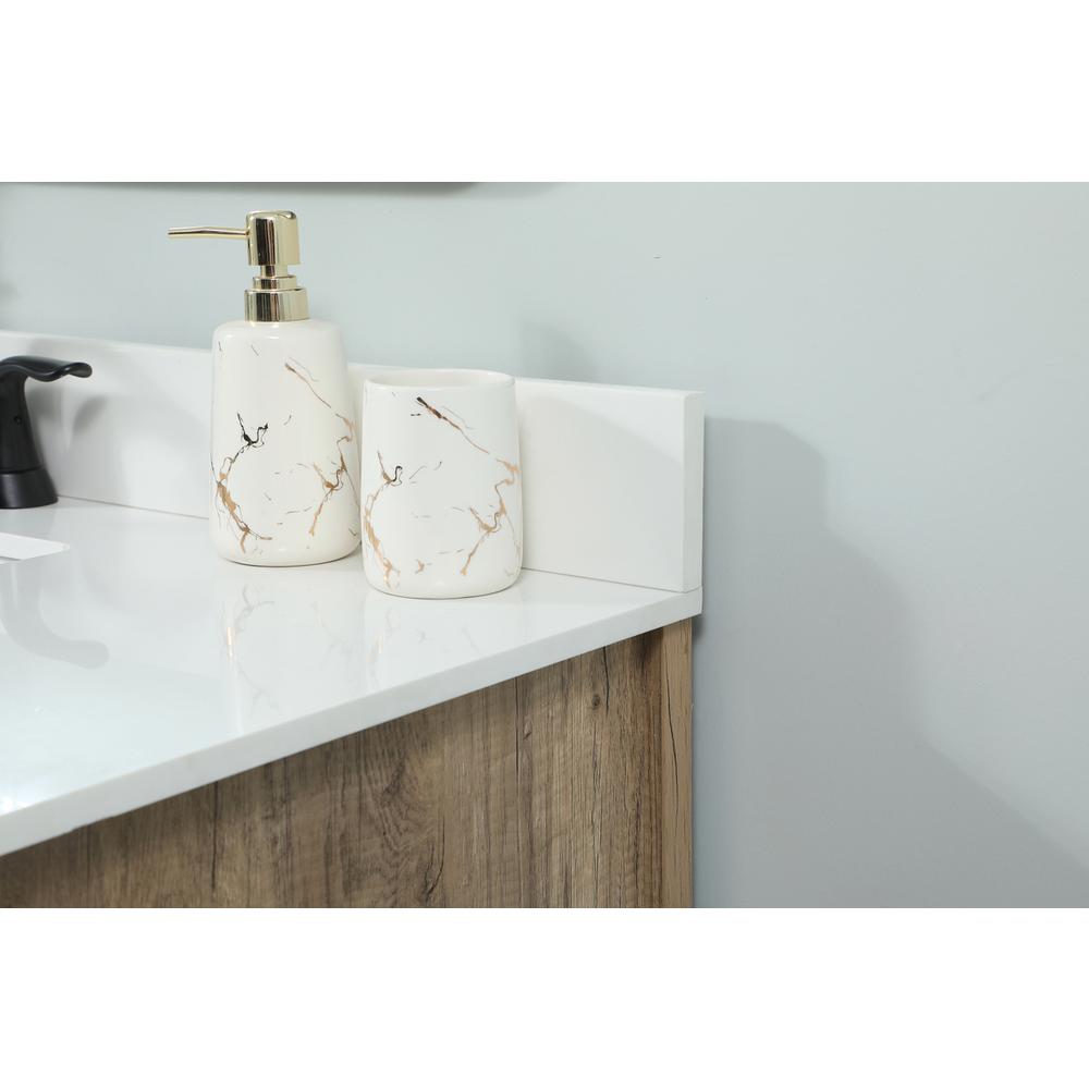 32 inch Single bathroom vanity in natural oak with backsplash. Picture 5