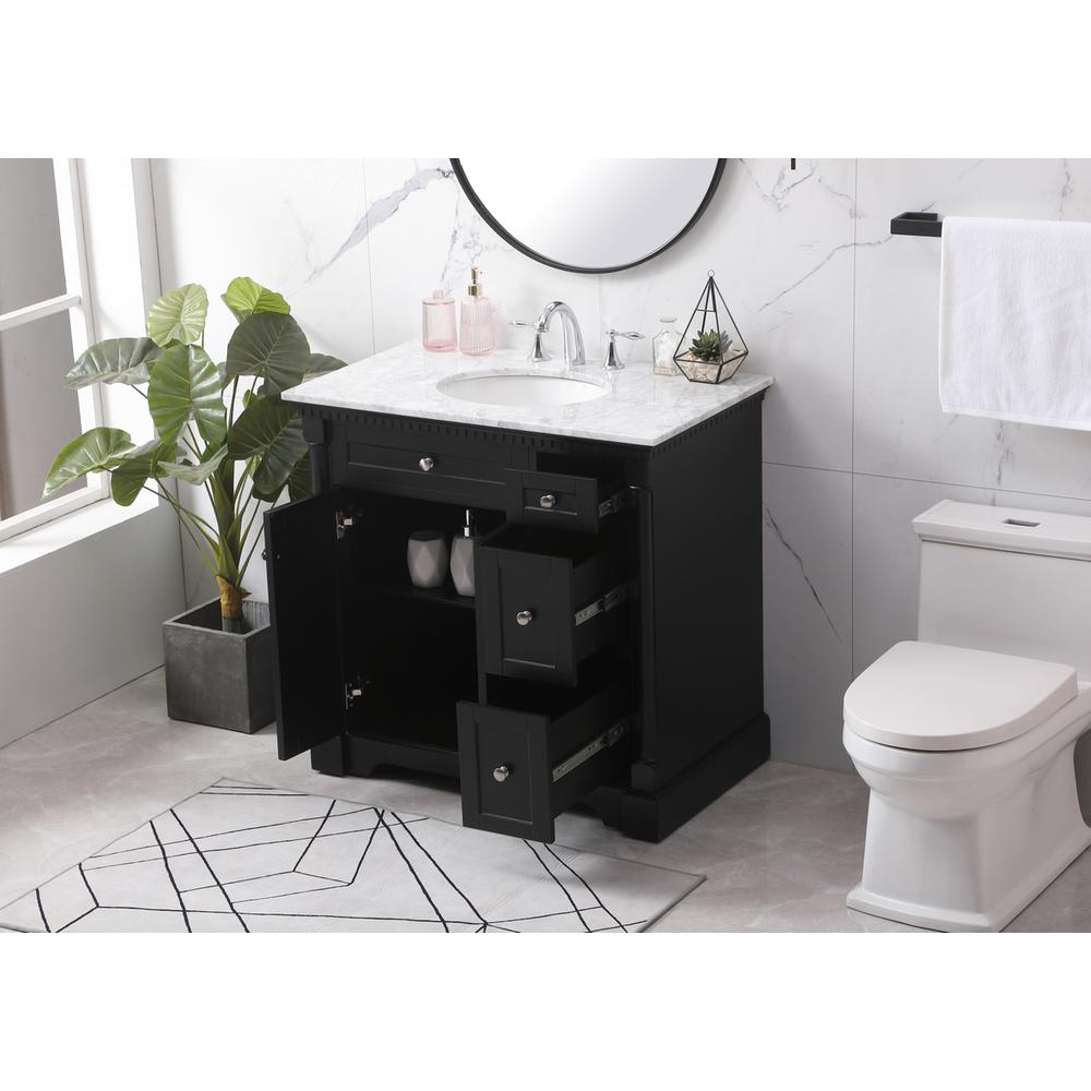 36 inch Single bathroom vanity set in black. Picture 3