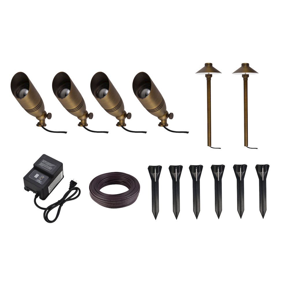Aera Cast Brass Landscape Lighting Full Starter Pack Of 6 Kit 1. Picture 1