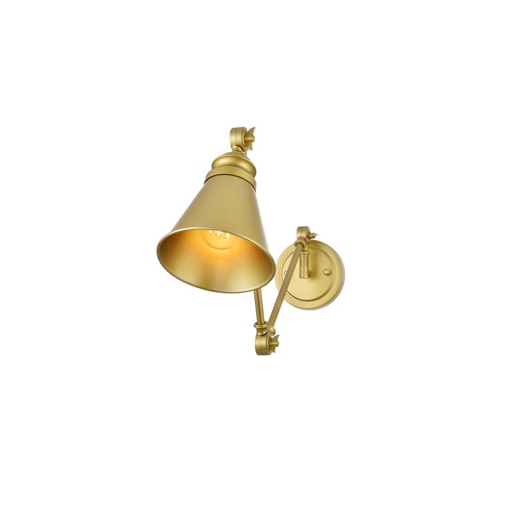 Ledger 1 light Brass swing arm wall sconce. Picture 2