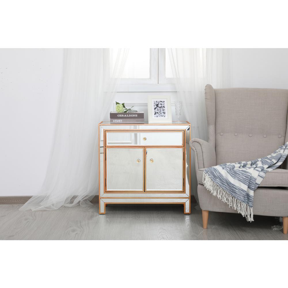 29 in. mirrored cabinet in antique gold. Picture 11