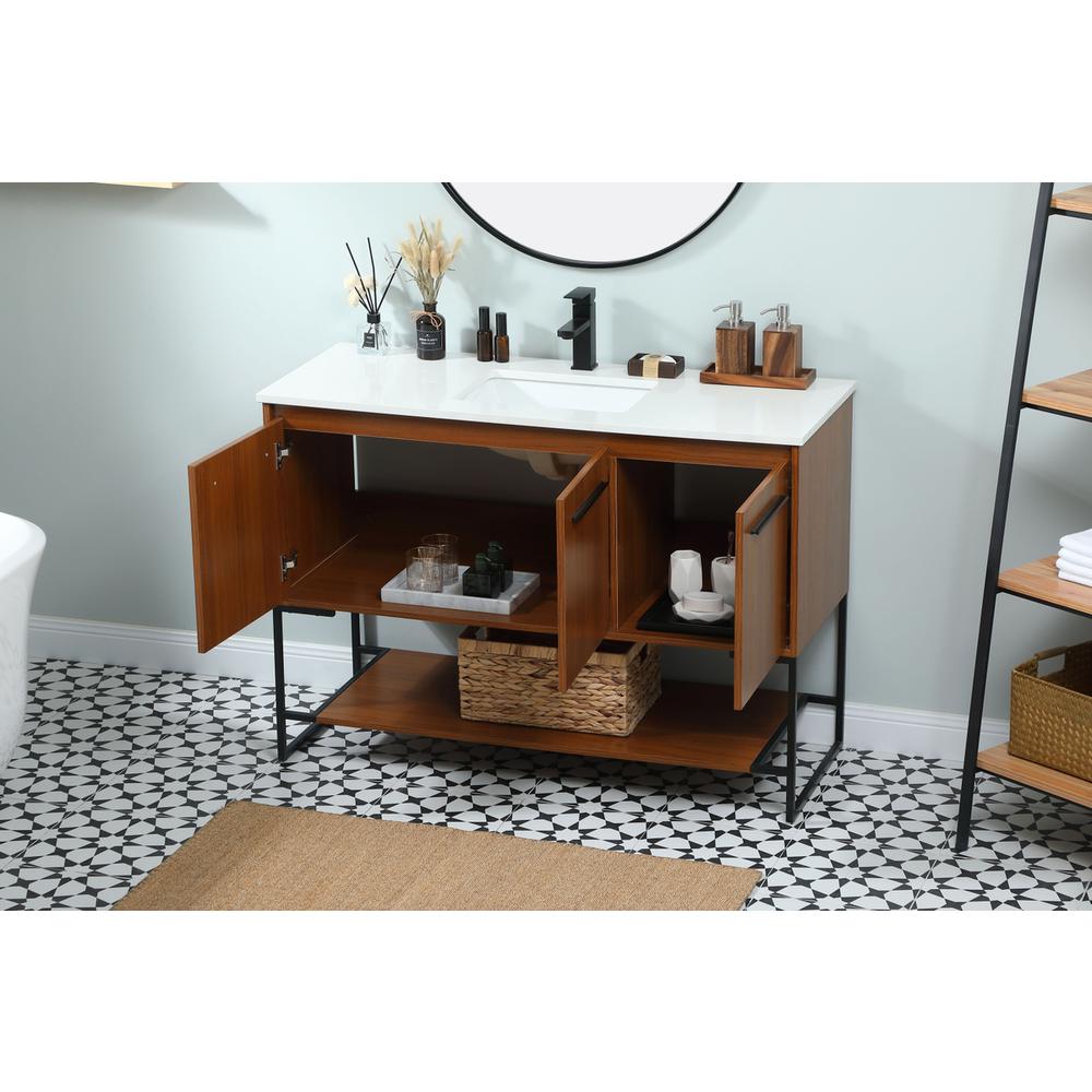 48 inch Single bathroom vanity in teak. Picture 3