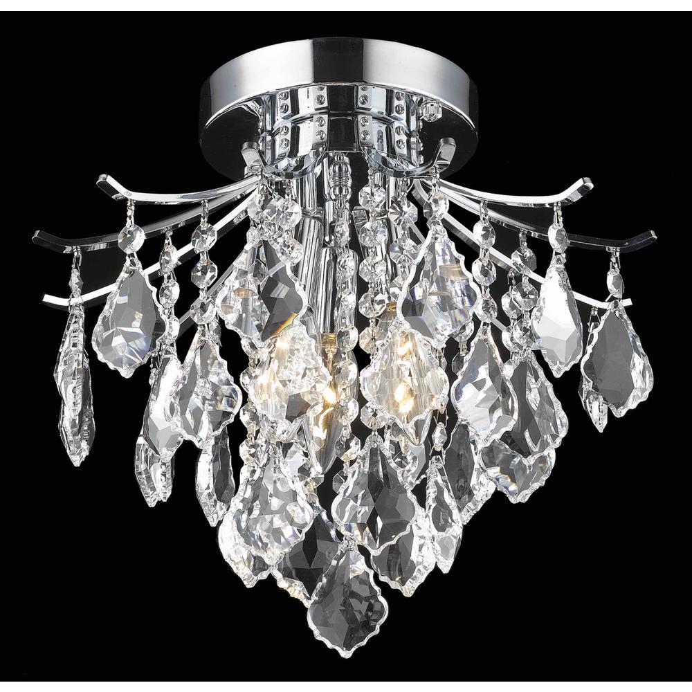 Amelia Collection Flush Mount D12in H12in Lt:3 Chrome Finish. Picture 1