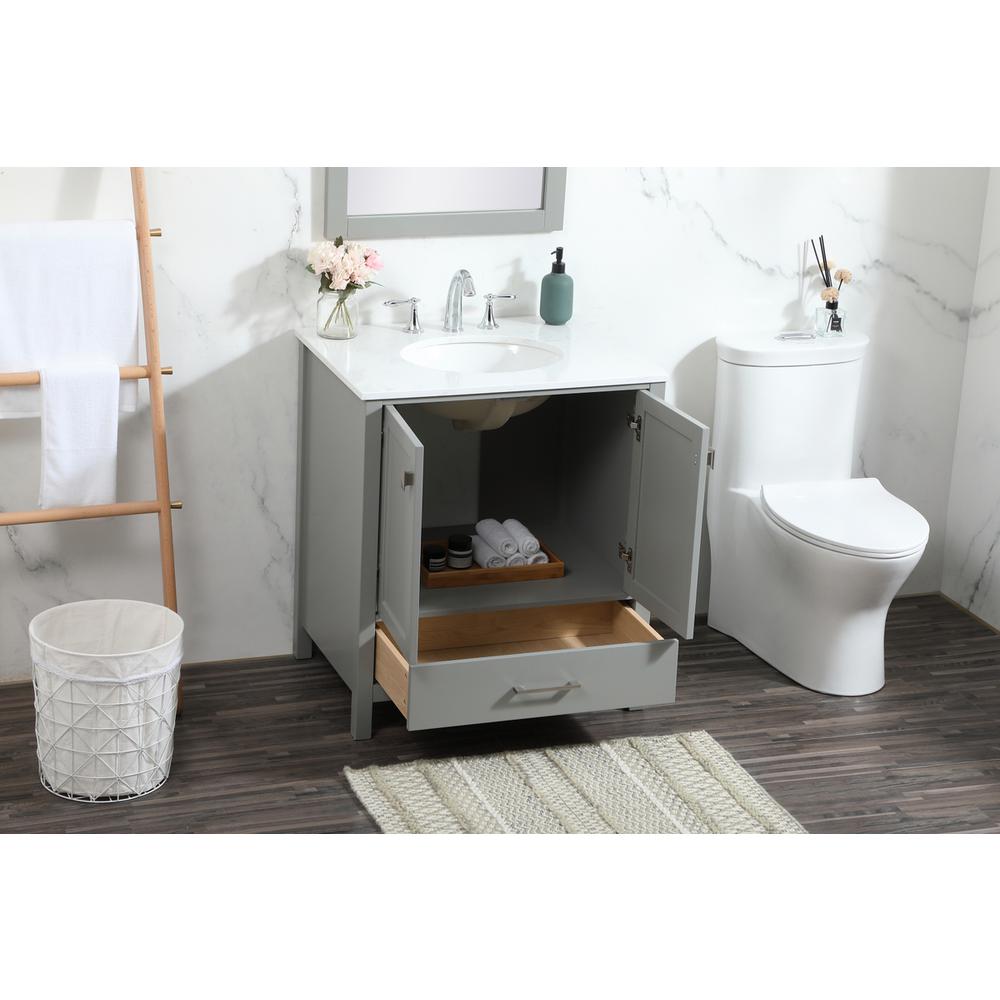 30 inch Single bathroom vanity in grey. Picture 3