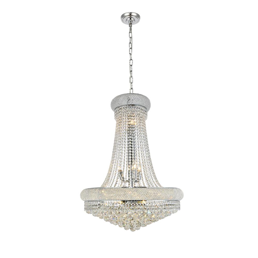 Primo 14 light Chrome Chandelier Clear Royal Cut Crystal. Picture 1