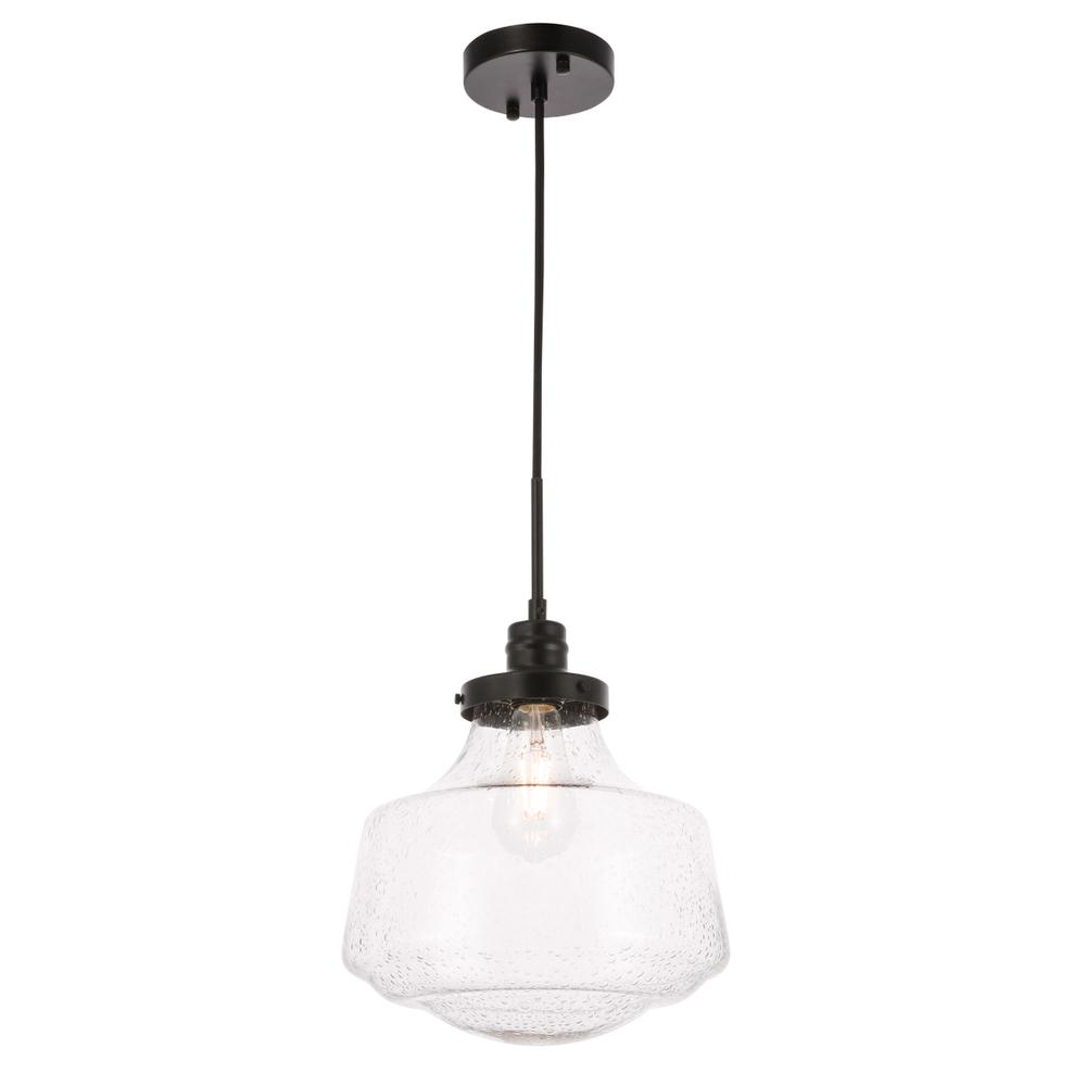 Lyle 1 light Black and Clear seeded glass pendant. Picture 5