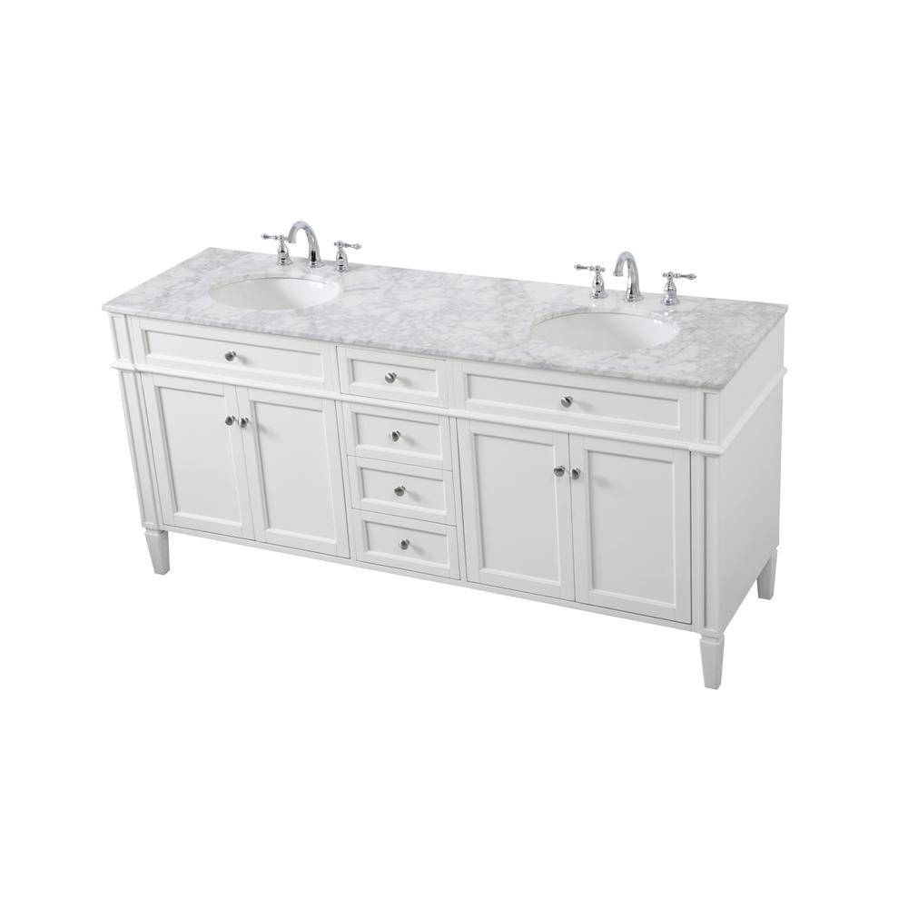 72 inch double bathroom vanity in white. Picture 8