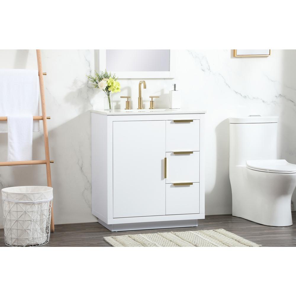 30 inch Single bathroom vanity in white. Picture 2