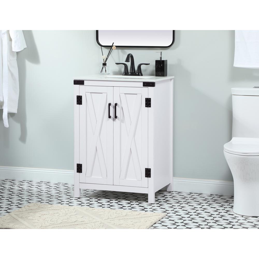 24 inch Single bathroom vanity in white. Picture 2