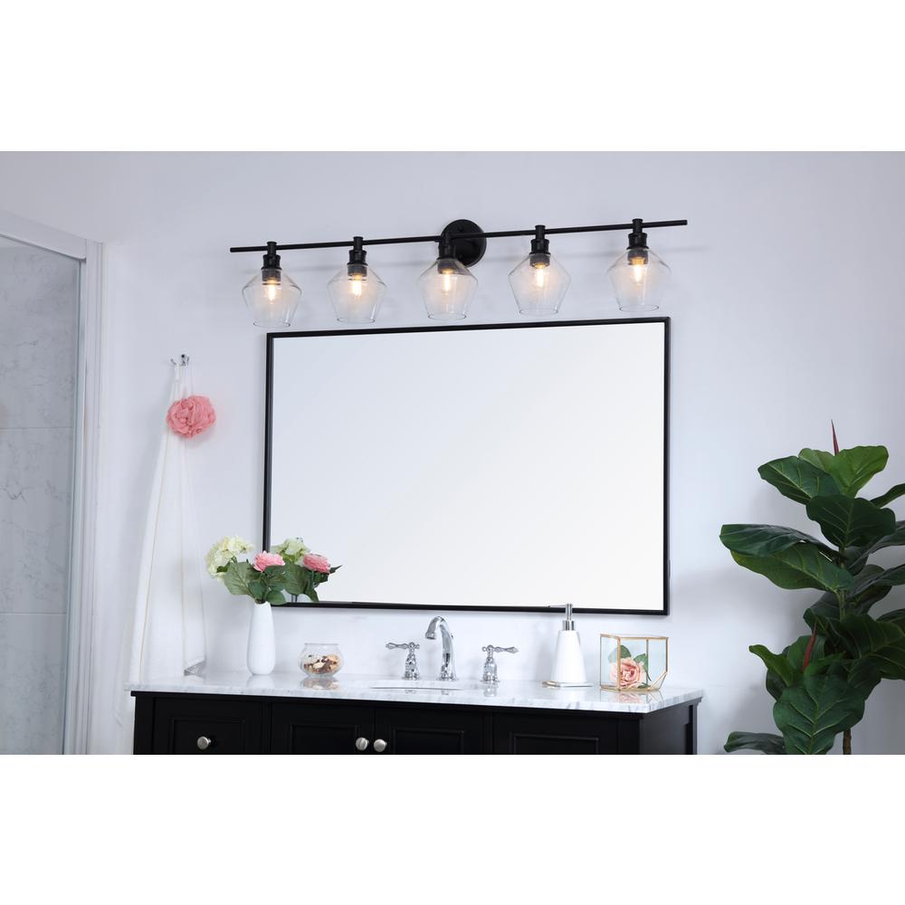 Gene 5 light Black and Clear glass Wall sconce. Picture 14