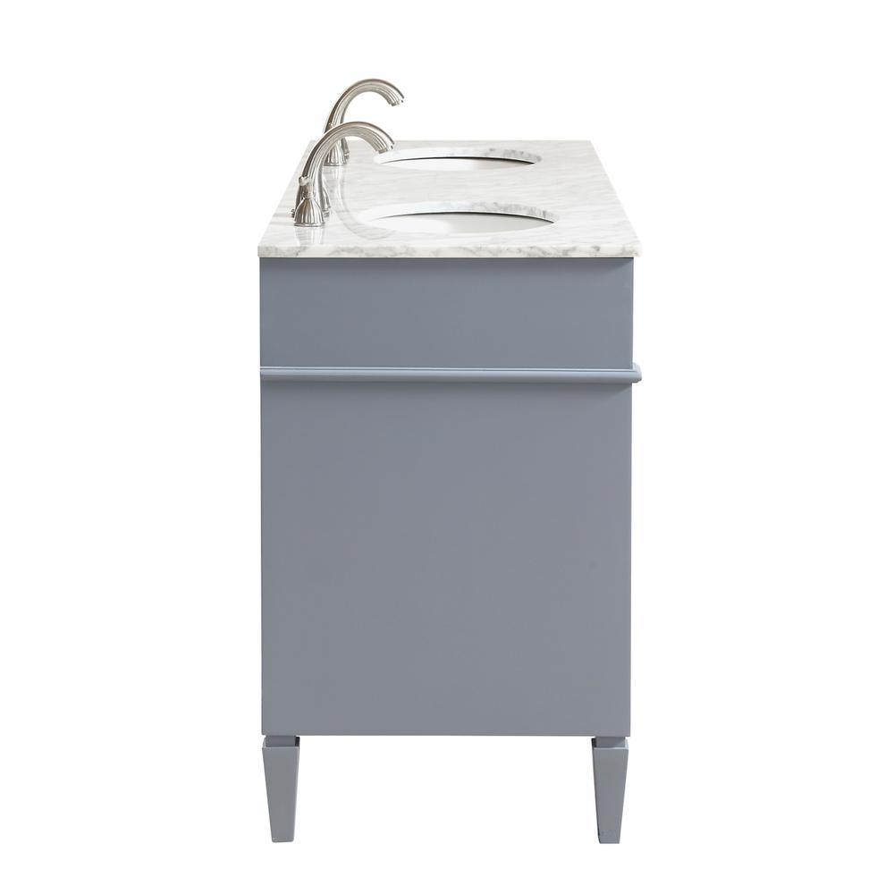60 In. Double Bathroom Vanity Set In Grey. Picture 8