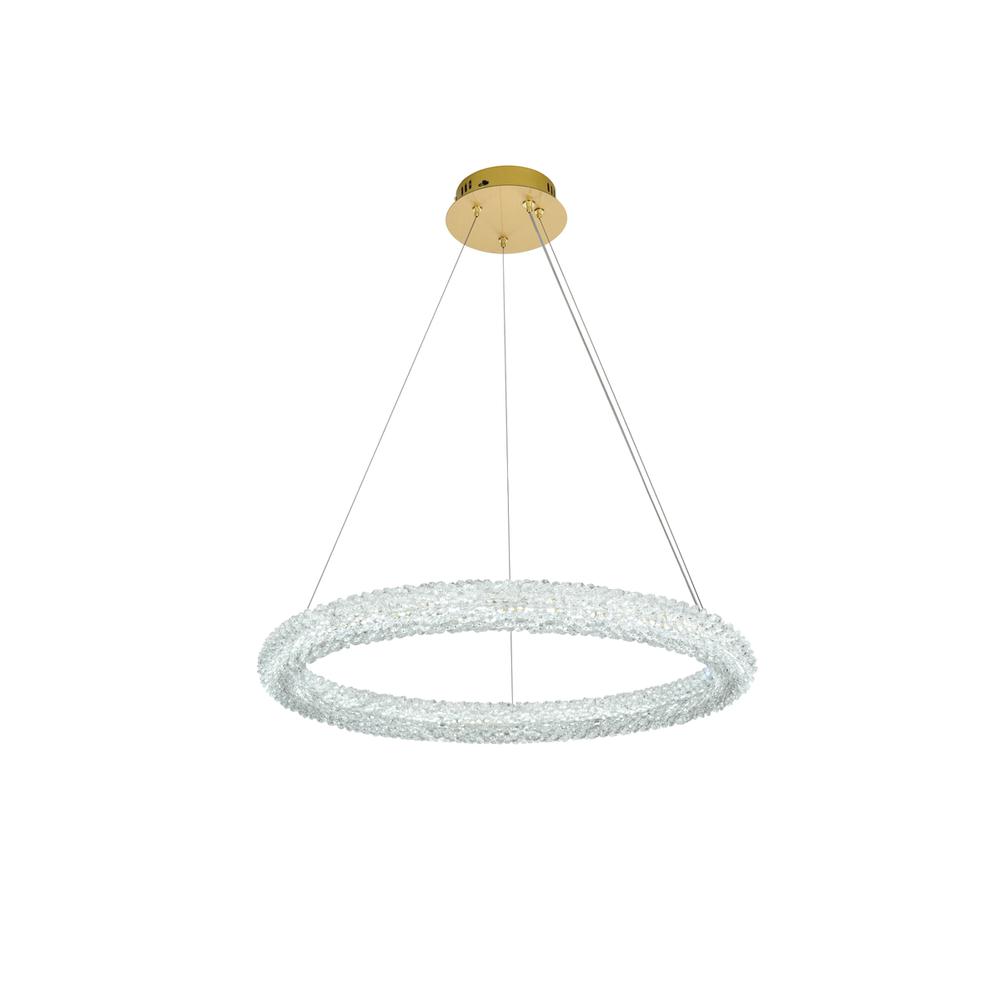 Bowen 26 inch Adjustable LED Chandelier in Satin Gold. Picture 3