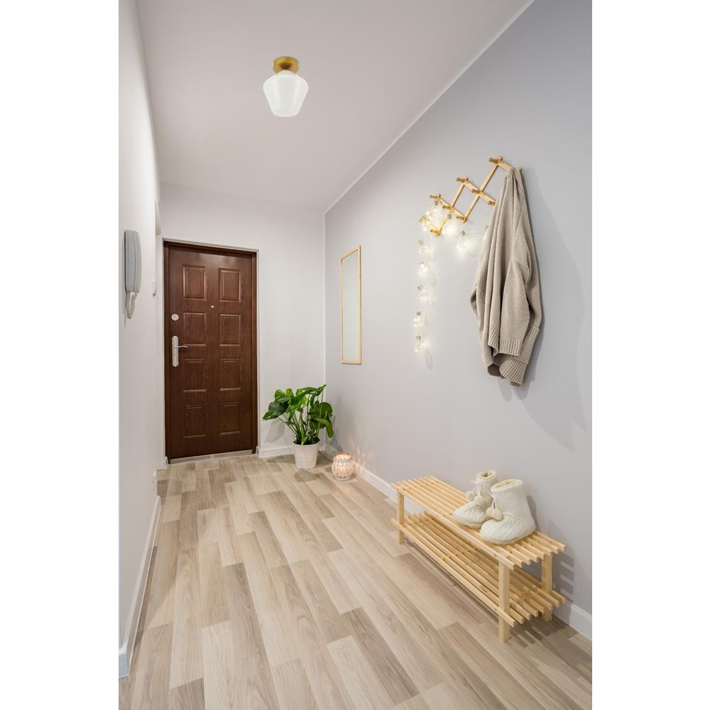 Gene 1 light Brass and Frosted white glass Flush mount. Picture 13
