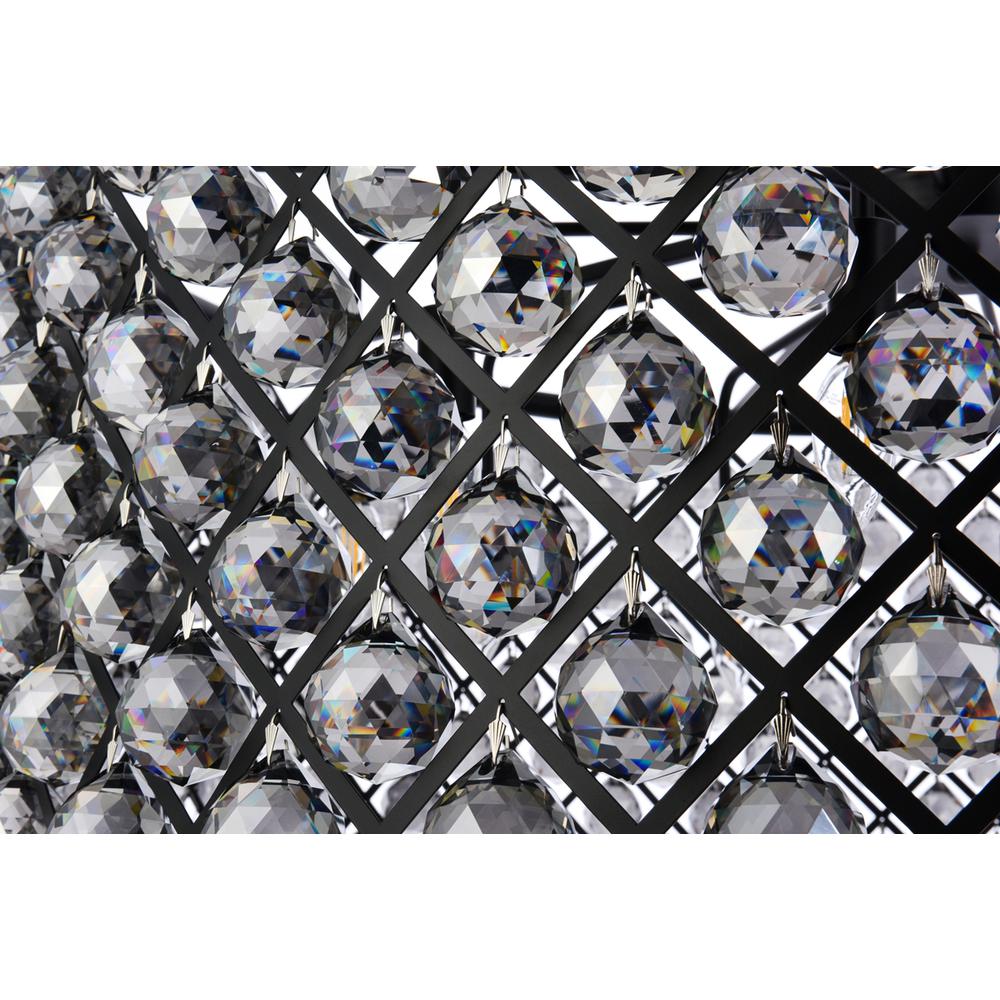 Madison 10 light Matte Black Chandelier Silver Shade (Grey) Royal Cut Crystal. Picture 5