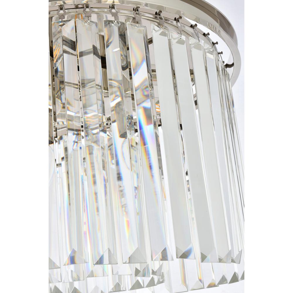 Sydney 6 light polished nickel Flush Mount Clear Royal Cut Crystal. Picture 5