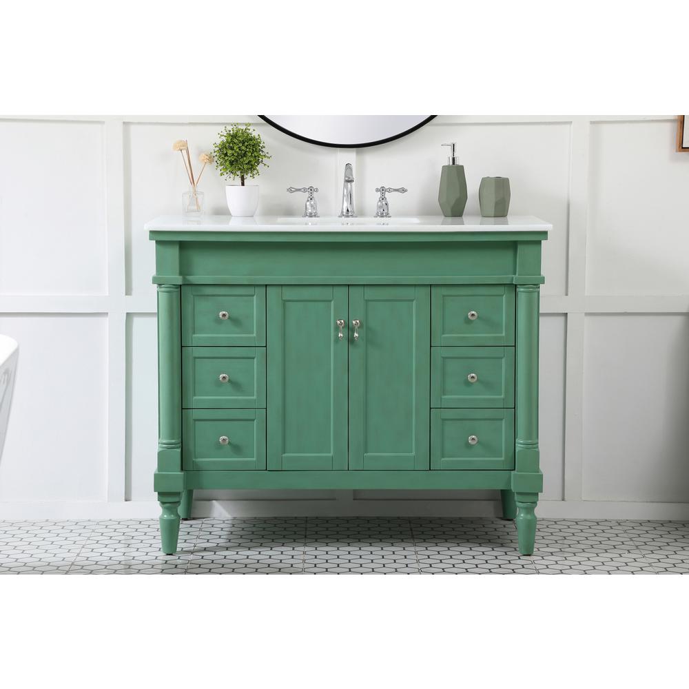 42 inch Single Bathroom vanity in vintage mint. Picture 14