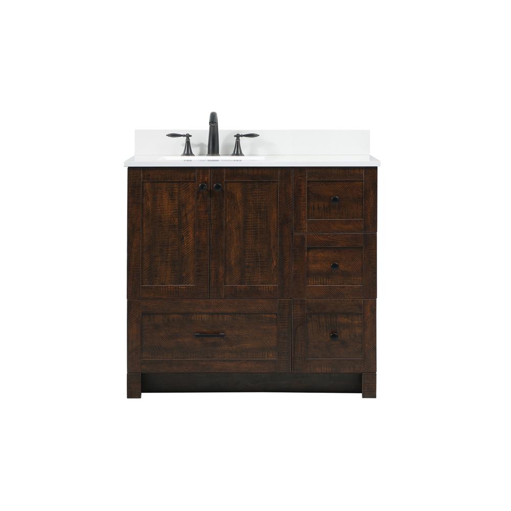 36 inch Single bathroom vanity in expresso with backsplash. Picture 1