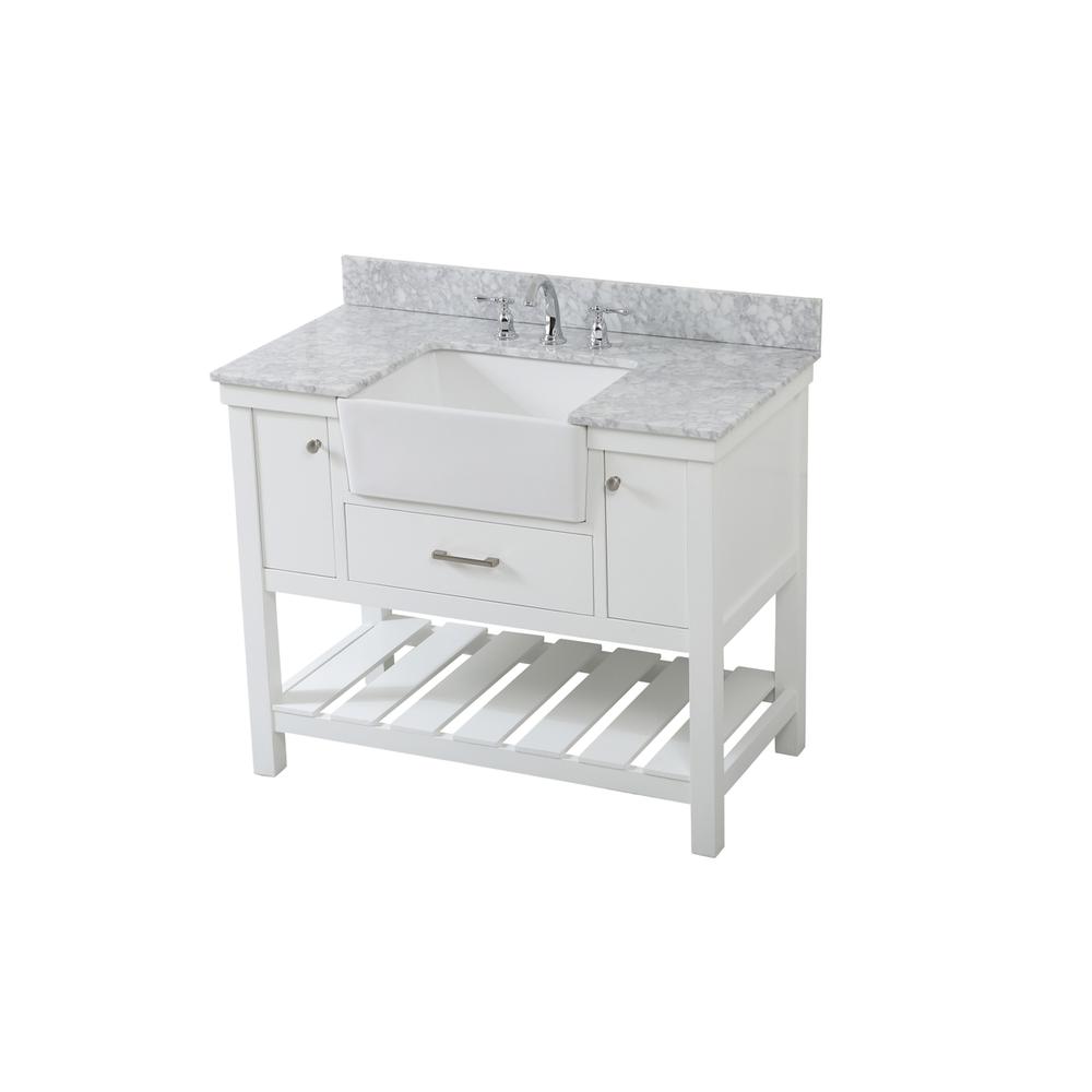 42 inch Single bathroom vanity in white with backsplash. Picture 8