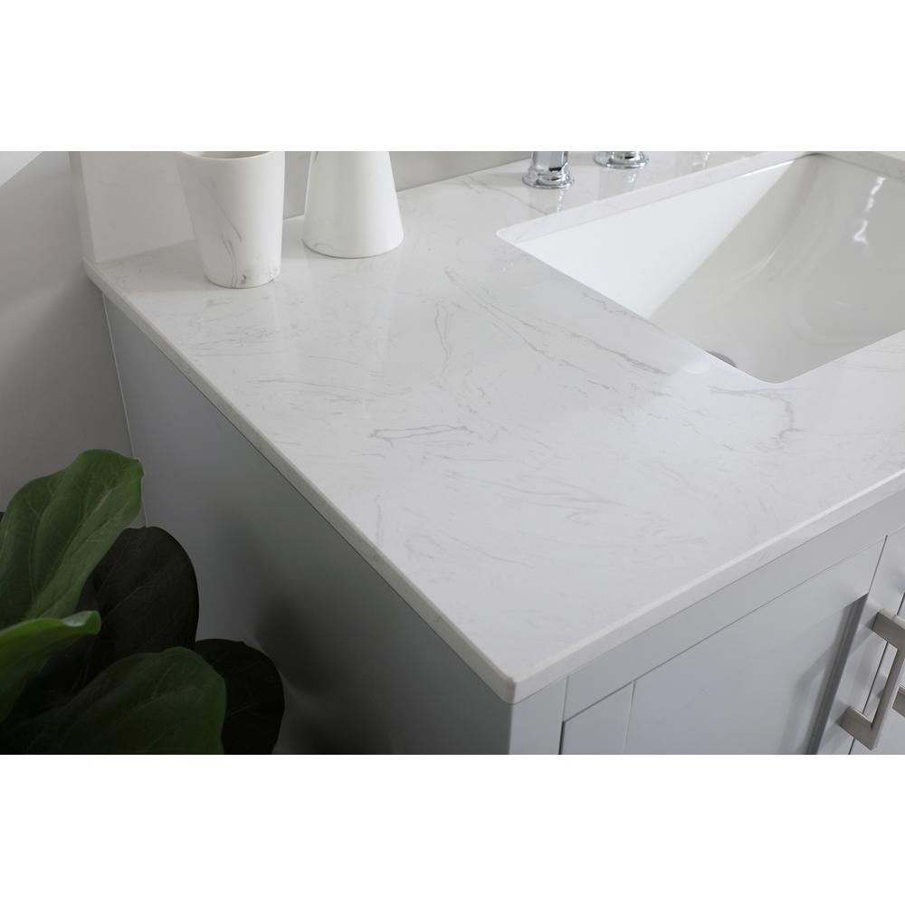 42 inch Single Bathroom Vanity in Grey with Backsplash. Picture 4