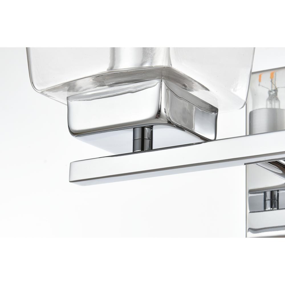 Merrick 2 light Chrome and Clear Bath Sconce. Picture 5