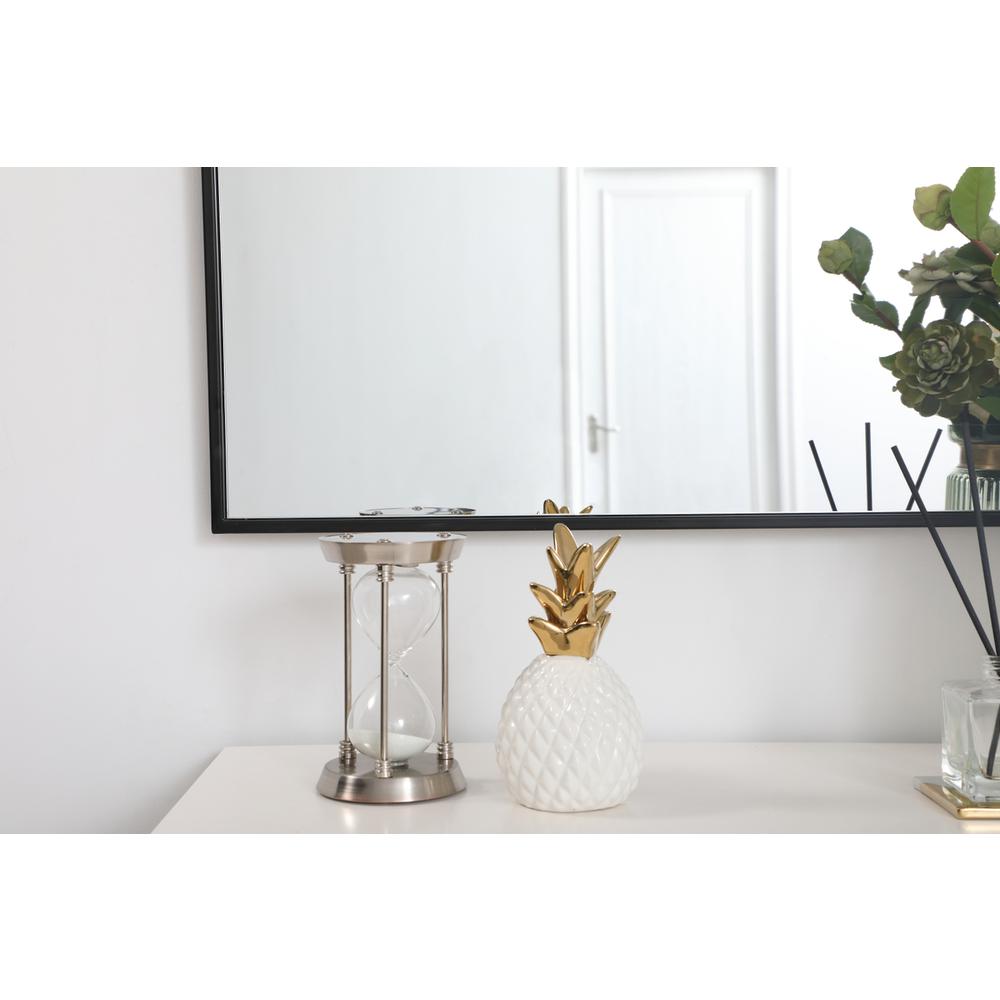 Metal frame rectangle mirror 36 inch in Black. Picture 9