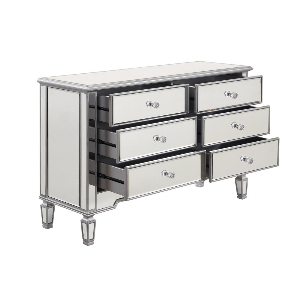 6 Drawer Dresser 48 in. x 18 in. x 32 in. in silver paint. Picture 5