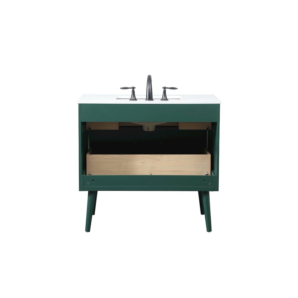 36 Inch Bathroom Vanity In Green. Picture 16