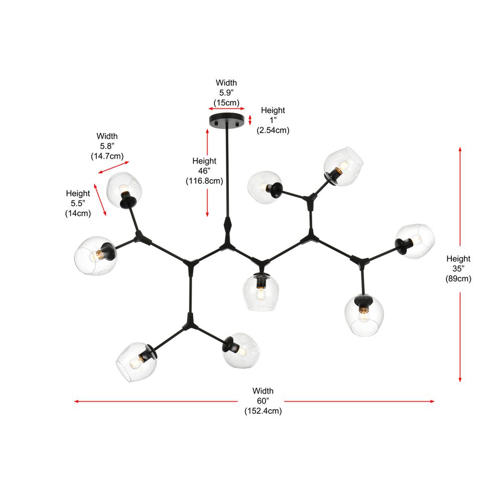 Cavoli 60 inch Chandelier in Black. Picture 9