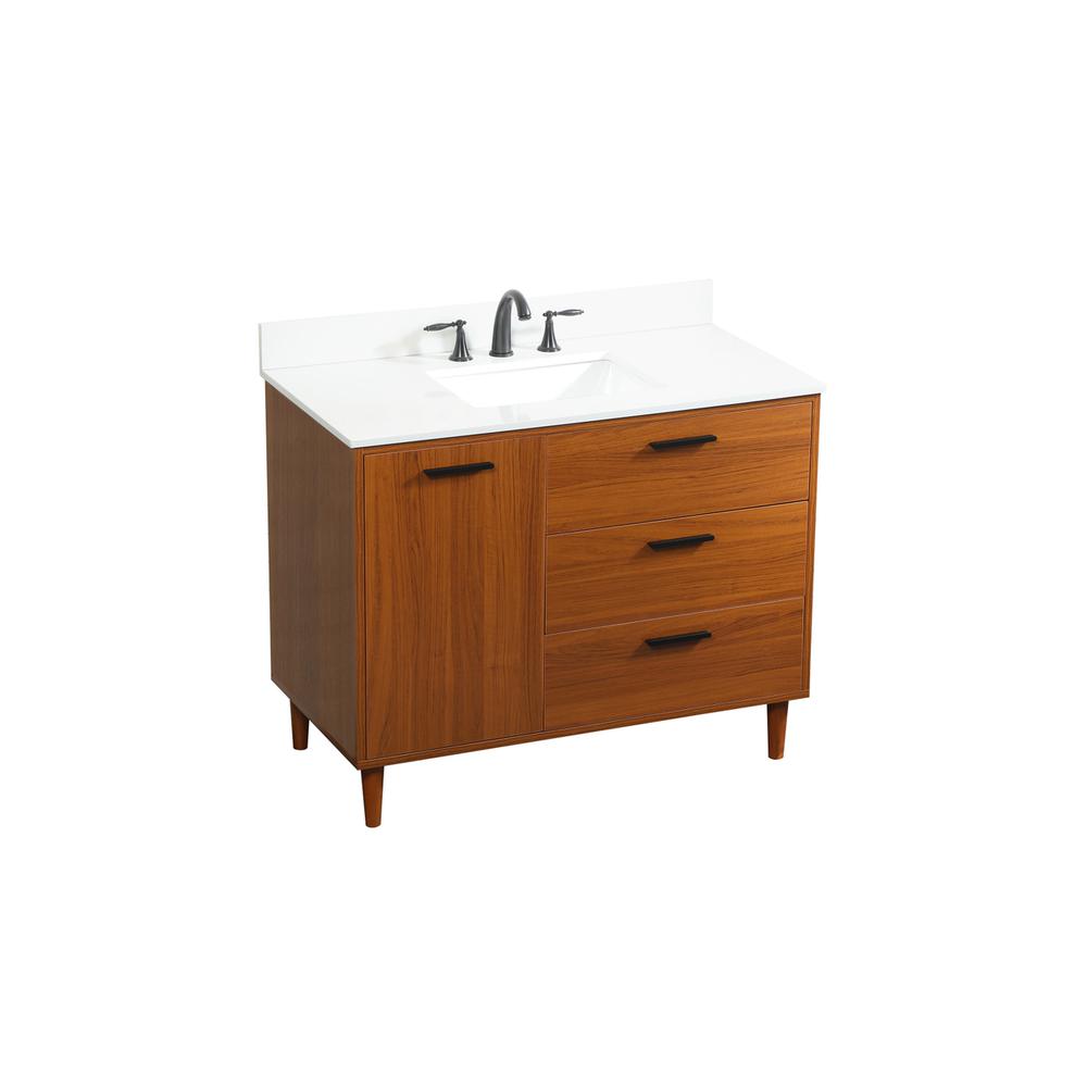 42 inch bathroom vanity in Teak with backsplash. Picture 8
